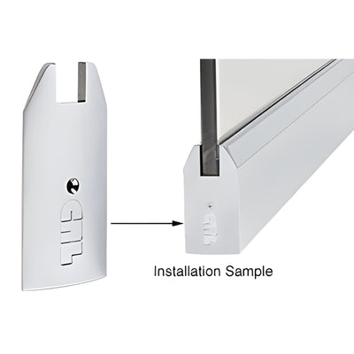 CRL 4" Polished Stainless End Cap for Wedge-Lock Sidelite, 3/4" Glass