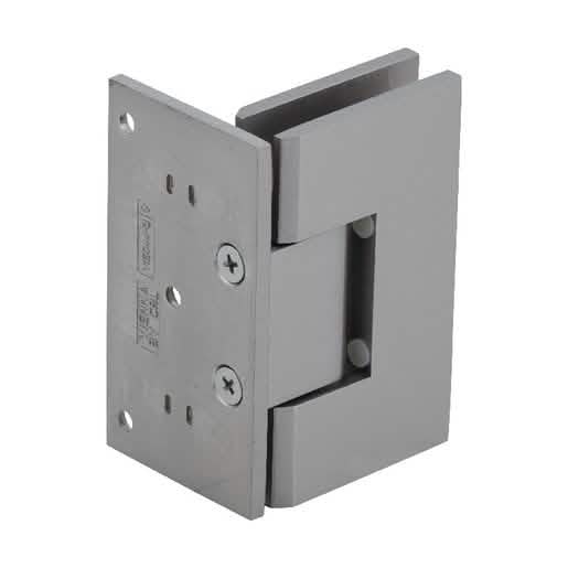Brushed Nickel Vienna 044 Wall Mount Hinge with Offset Back Plate for Glass Doors