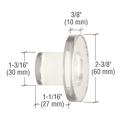 CRL UV Bond Solid Glass Door Knob - Replacement for Frameless Door