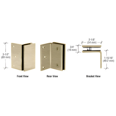 CRL Geneva Brushed Bronze Wall Mount Bracket for Glass Panels