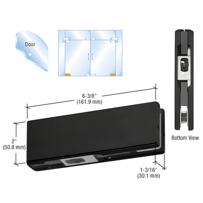 CRL Matte Black Bottom Patch Fitting 1NT301 Insert for Glass Door