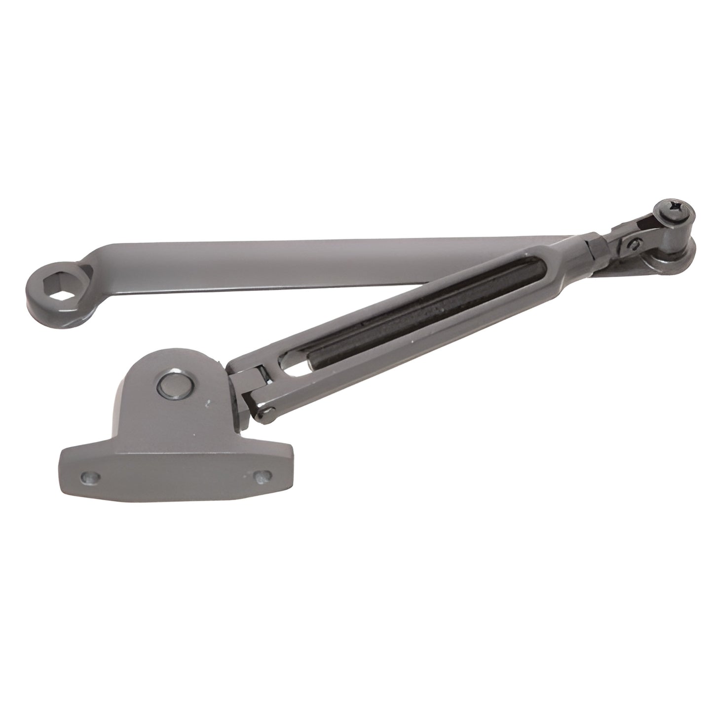 PR90 hold-open surface closer arm, dark bronze finish, adjustable friction/turn arm for 90-180 door hold
