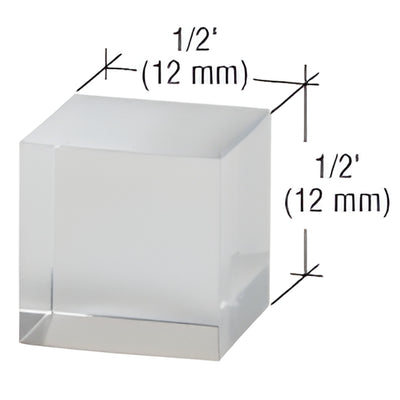CRL 1/2 in UV-Bond Square Crystal Glass Shelf Support