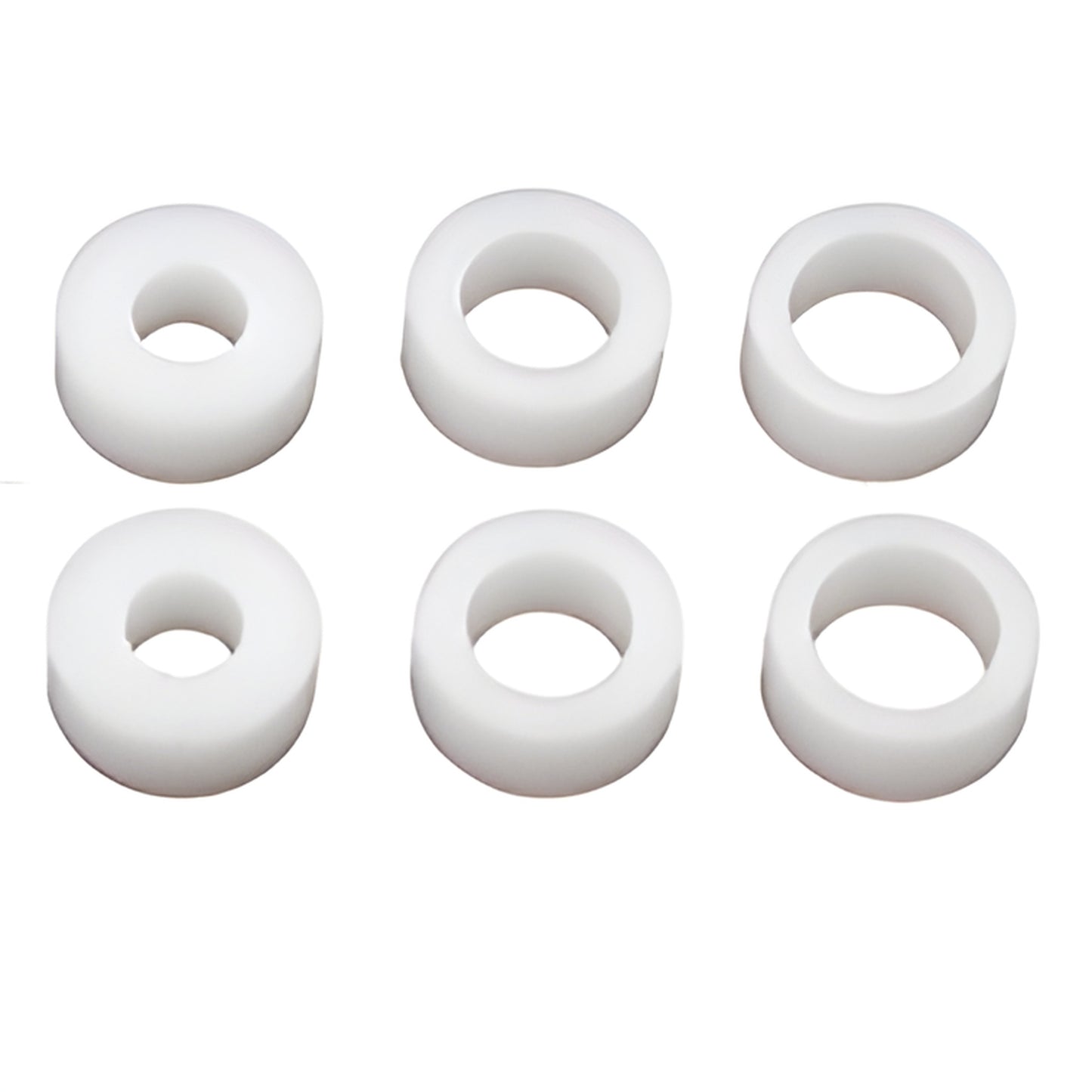HYDS white plastic bushing pack - six round spacers (8, 11, 13 mm) for Hydroslide shower door hangers