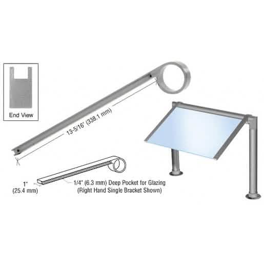 CRL Brushed Nickel Left Hand Sneeze Guard Bracket for 2" Tubing - Sleek and Durable