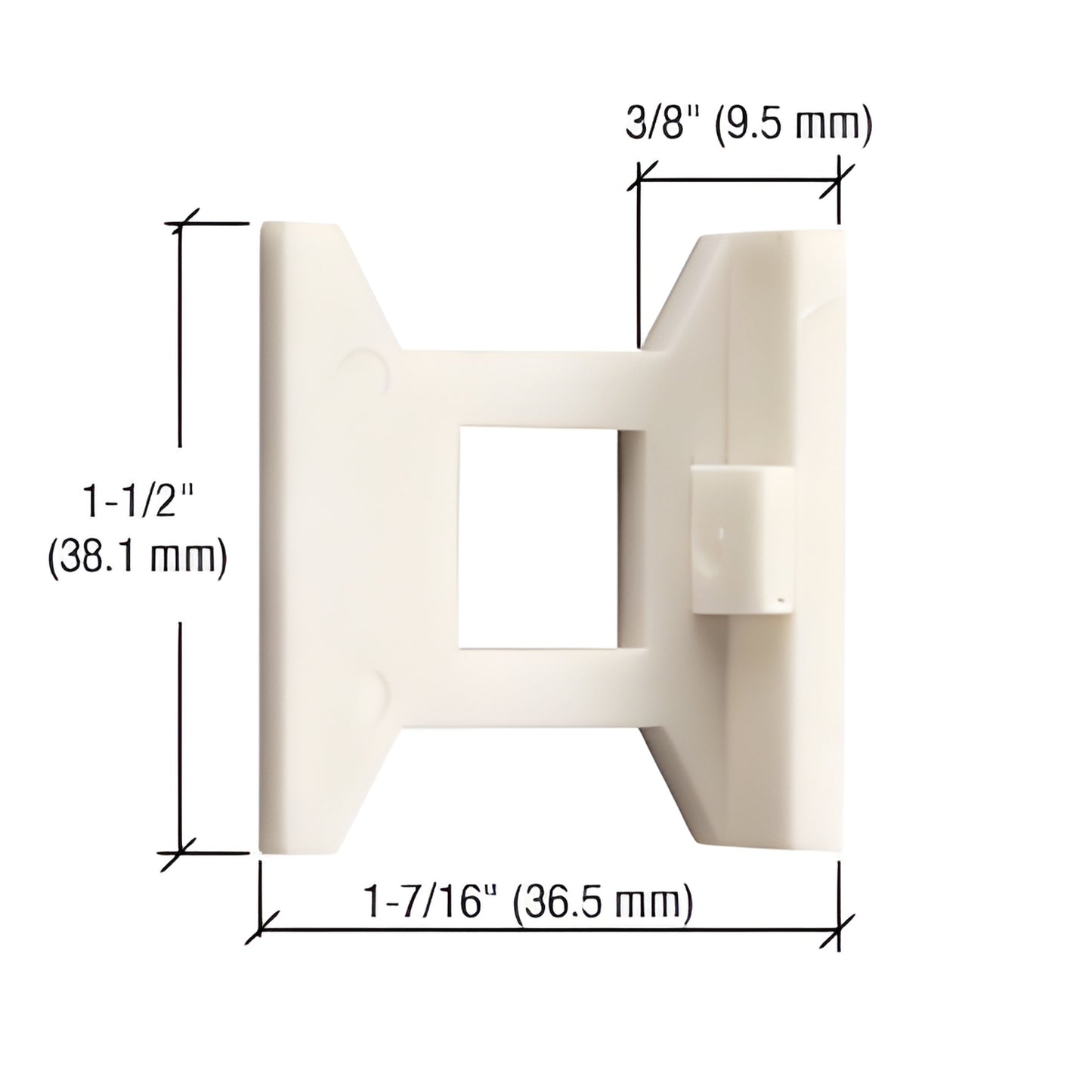 Cream nylon nylon flush bolt guide DL2210SG (fits DL2210), 1-1/2 in H 1-7/16 in W, low-friction door hardware