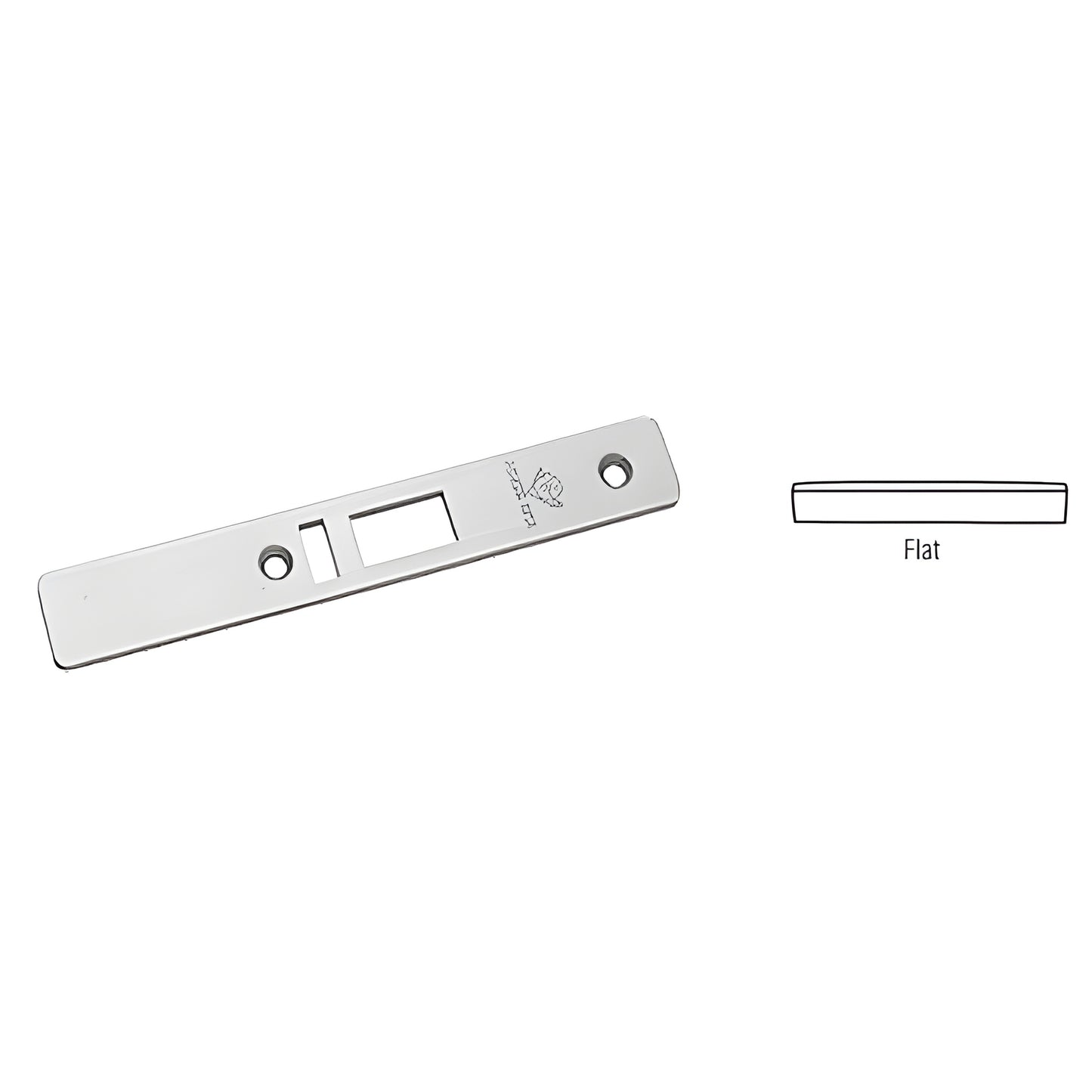 Adams Rite aluminum flat deadlatch faceplate 1" x 6-7/8" (25 x 175 mm), SKU 450220AL