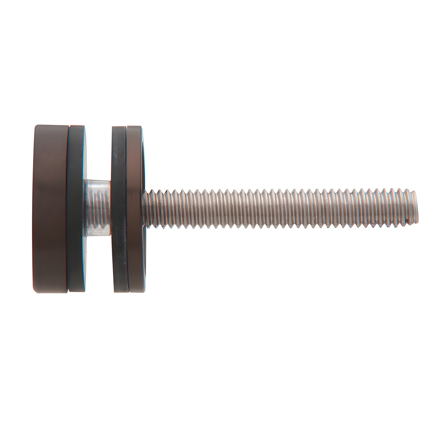 Black bronze replacement washer/stud (SKU F41SKDU) - 5/16-18 threaded rod with 1-1/4" round cap and rubber/metal washers