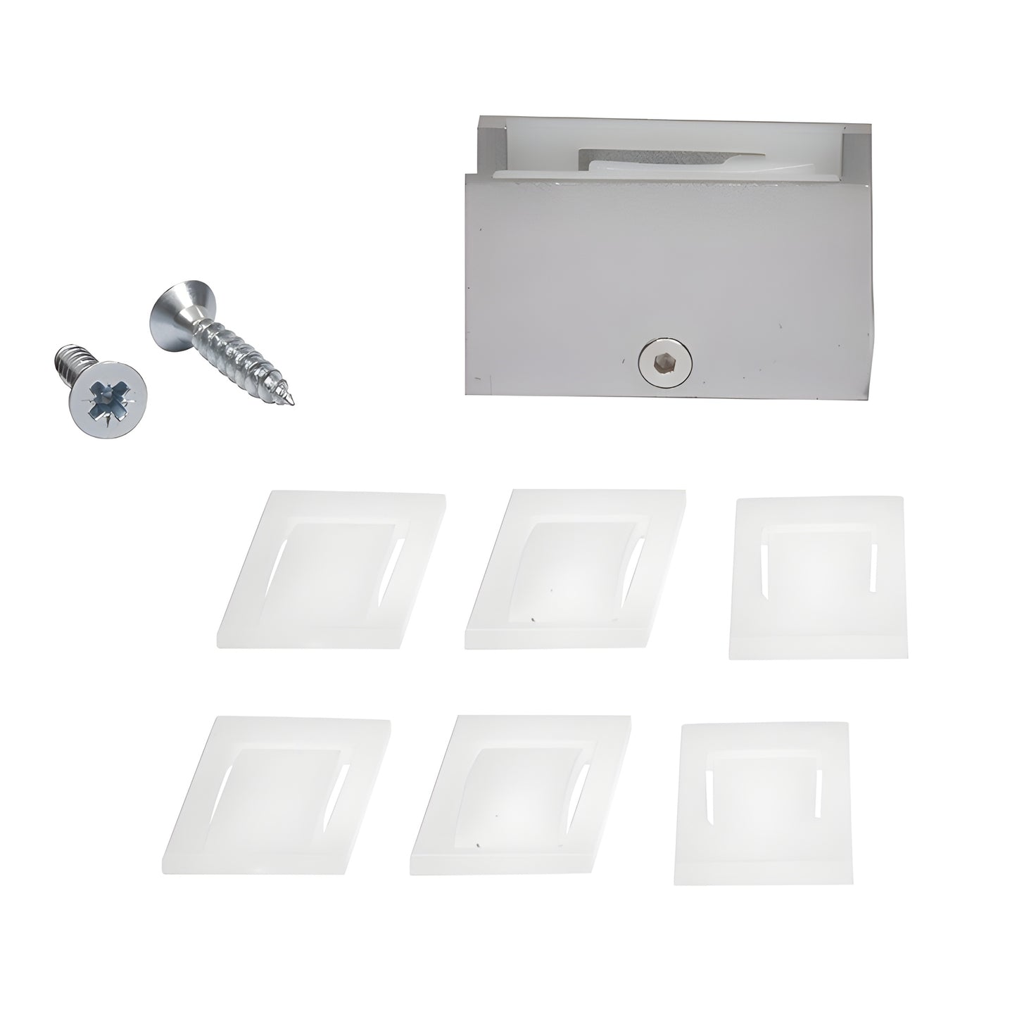 CRL2940 satin anodized bottom guide for sliding glass doors, adjustable nylon insert for 8-12mm (5/16-1/2") glass.