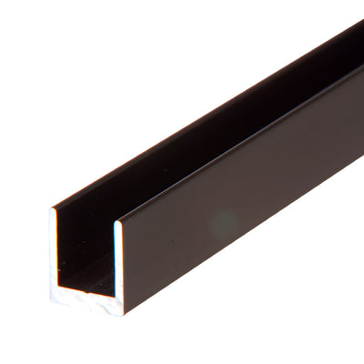 CRL Duranodic Bronze Single Aluminum U-Channel for 1/4 in Glass