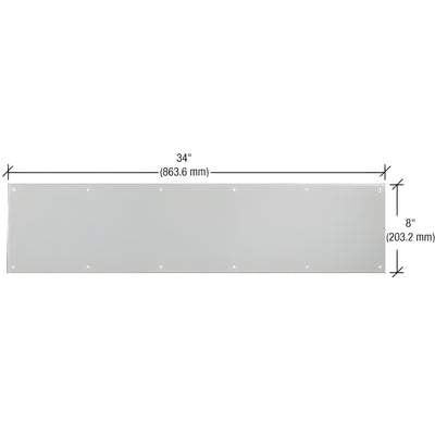 CRL 8" x 34" Satin Aluminum Door Kick Plate - Fits 36" Door
