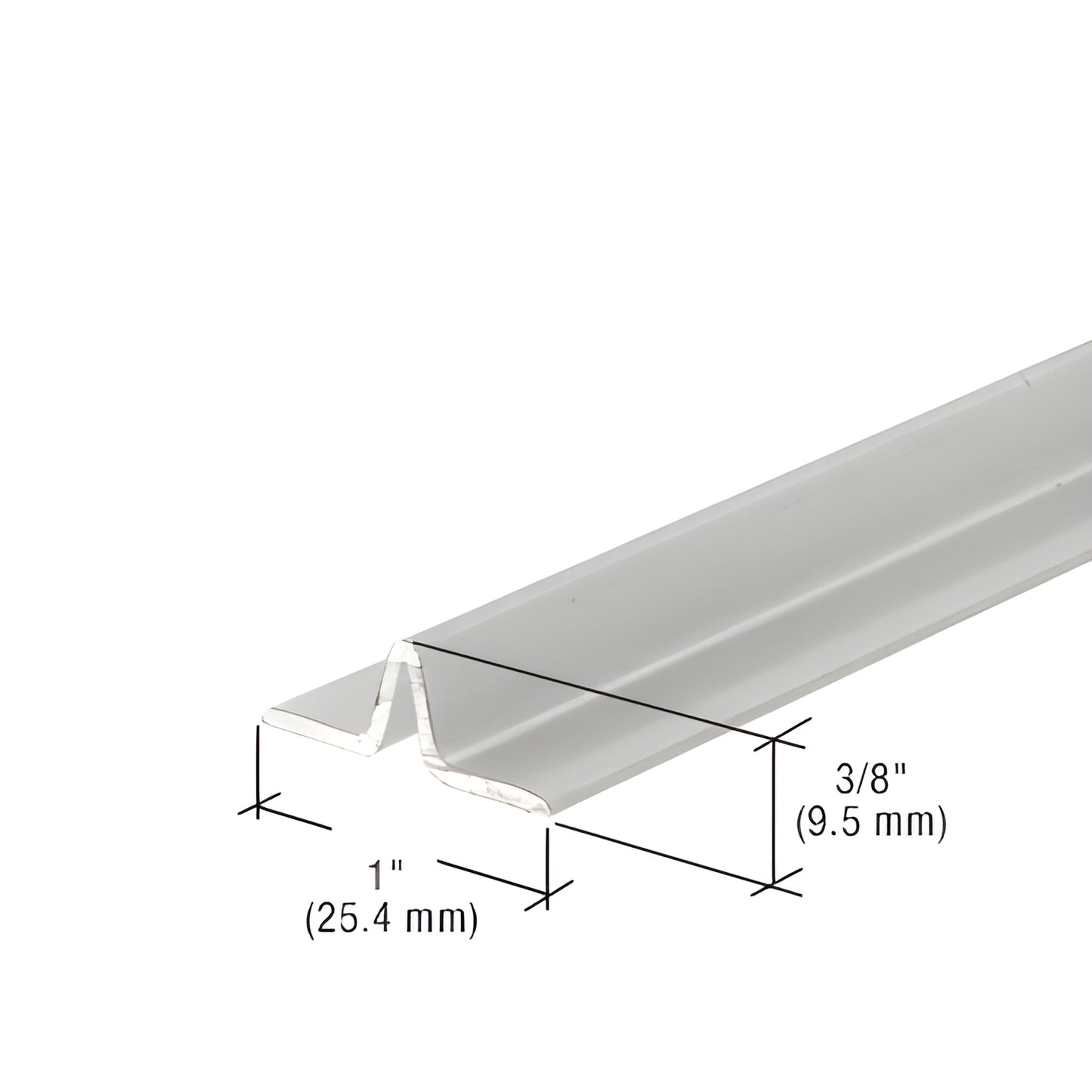 Aluminum satin-anodized sliding screen door extrusion (SKU 3606A), 1" wide x 3/8" high profile, 144" length.