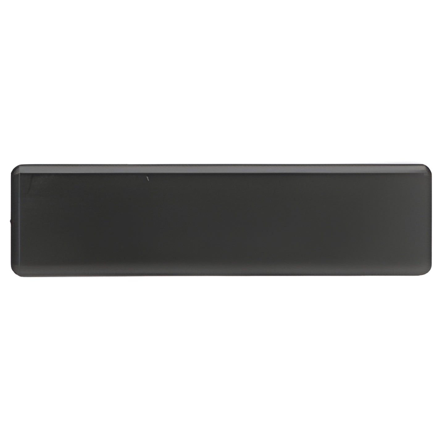 EH120 gloss black plastic hinge cover plate, rectangular snap-on cap for European overlay/inset hinges.