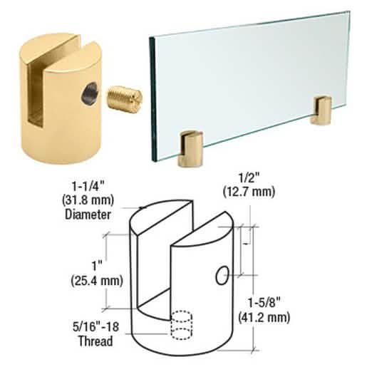 CRL Brass Slot Mount Standoff for 3/8" Panels - Durable, Stylish, Easy Installation