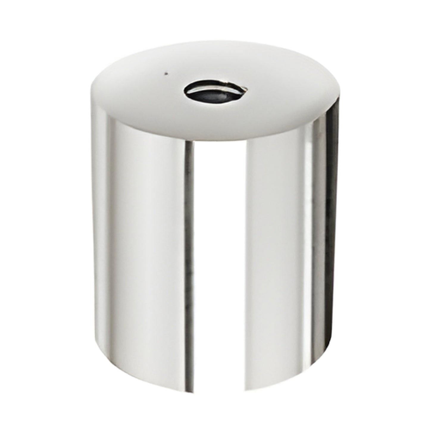 Polished stainless steel 2" diameter clad aluminum standoff base (ACSB22PS) with 3/8-16 threaded hole.