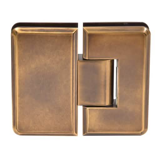 CRL Vintage Brass 180º Glass-to-Glass Hinge: Elegant Cologne 180 Series, Durable Design