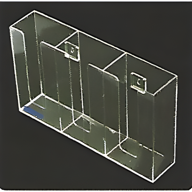 Acrylic Glove Dispenser, 3 Boxes, 3 Compartment, 17x10.5x3.5