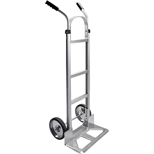 Aluminum Hand Truck, Rubber Wheels, Dual Handle- 1 Ea