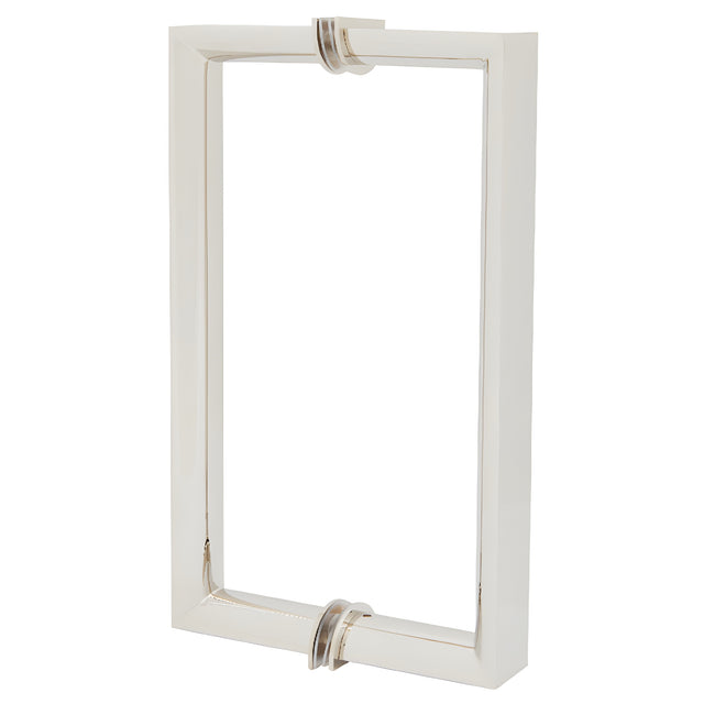 CRL 8" Polished Nickel RM Series Flat Outside Surface/Round Tubing Inside Back-to-Back Pull Handle