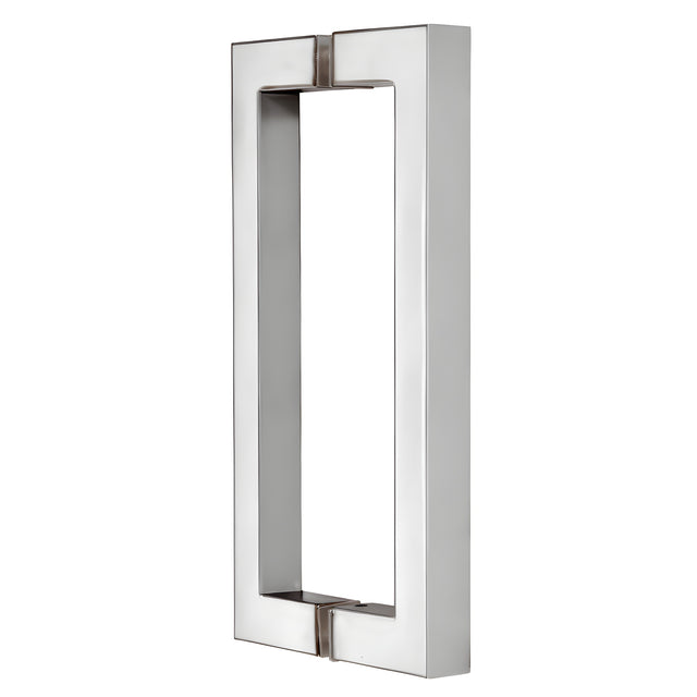 CRL Polished Chrome 8" x 8" SQ Series Square Tubing Back-to-Back Pull Handles