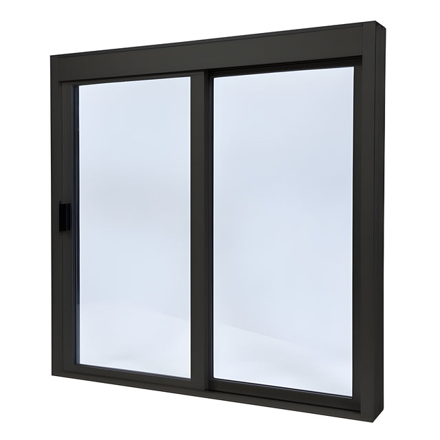 CRL Duranodic Bronze Anodized Standard Size Manual DW Deluxe Service Window Glazed with Full Bottom Track