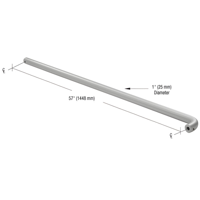 CRL Clear Anodized Astral Push Bar for 60" Door