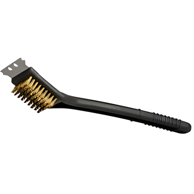 BBQ Brush with Brass Bristles & Scraper, 12" – 24/Case