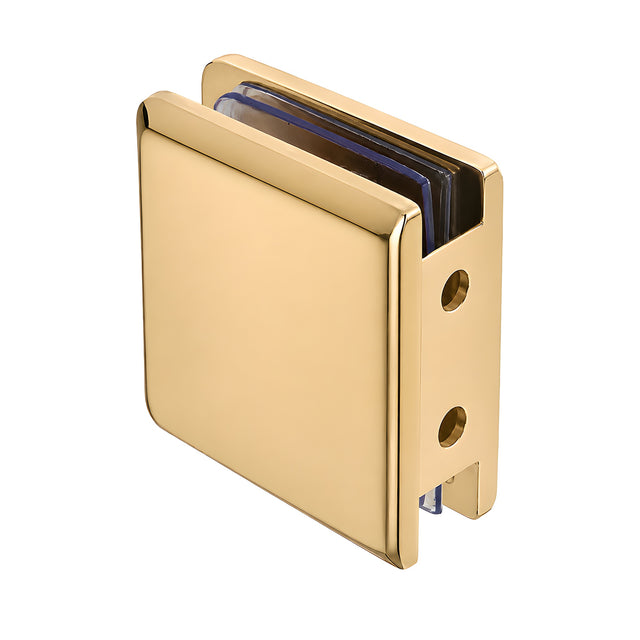 CRL Unlacquered Brass Beveled Style Notch-in-Glass Fixed Panel U-Clamp