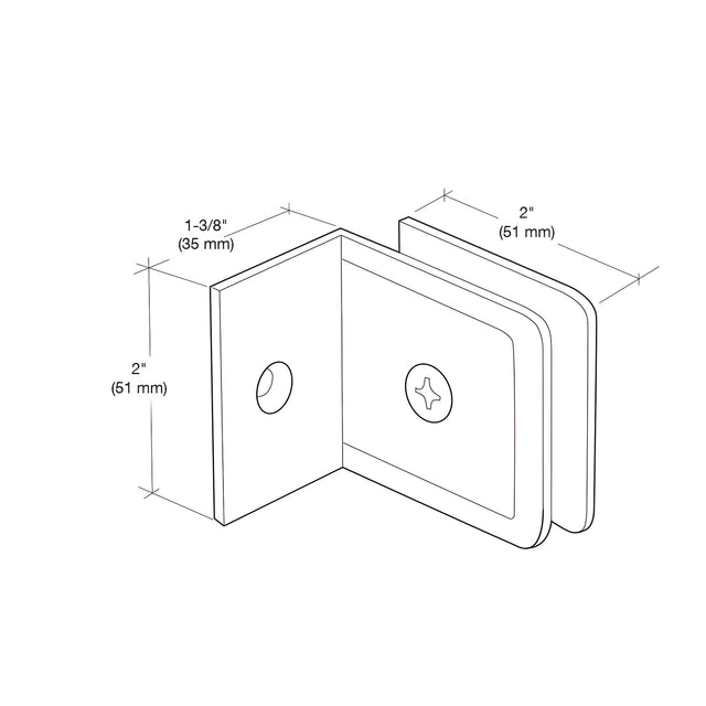 CRL Brushed Bronze Fixed Panel Beveled Clamp With Small Leg