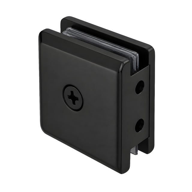 CRL Matte Black Beveled Style Notch-in-Glass Fixed Panel U-Clamp