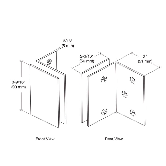 CRL Brushed Nickel Geneva Series Wall Mount Bracket