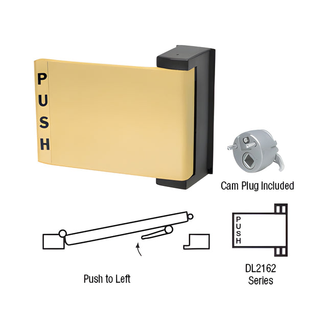 CRL Brass Universal Push-Pull Paddle Handle - Push to Left