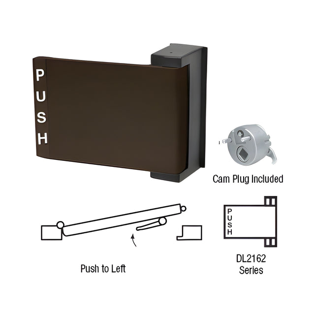 CRL Bronze Universal Push-Pull Paddle Handle - Push to Left