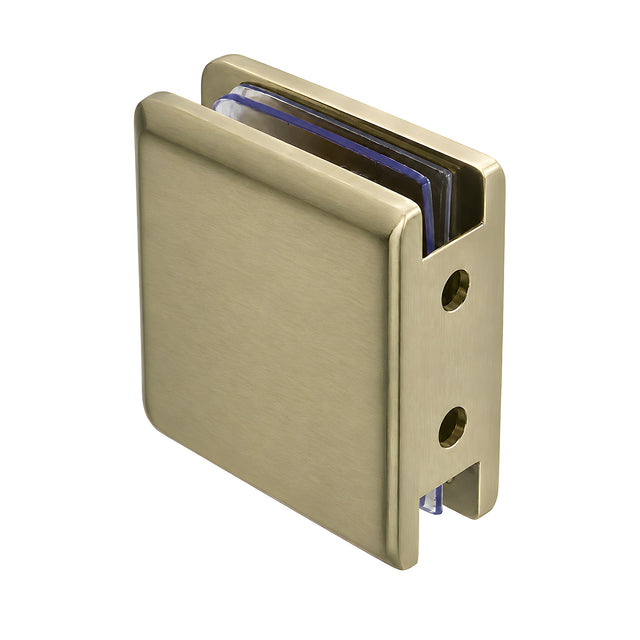 CRL Brushed Bronze Beveled Style Notch-in-Glass Fixed Panel U-Clamp