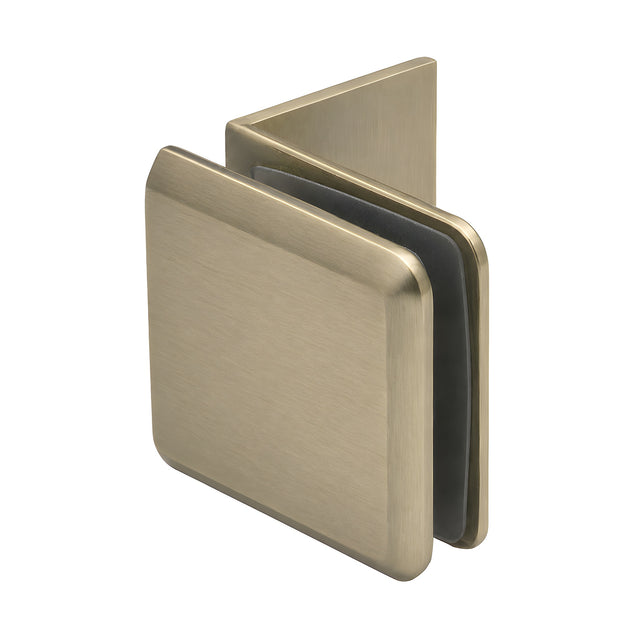 CRL Brushed Bronze Fixed Panel Beveled Clamp With Large Leg