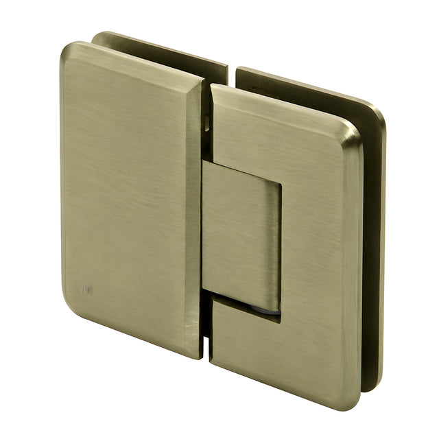 CRL Brushed Bronze Pinnacle 180 Series 180 Degree Glass-to-Glass Standard Hinge