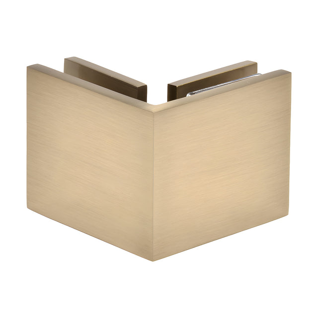 CRL Brushed Bronze Square 90 Degree Glass-to-Glass Clamp