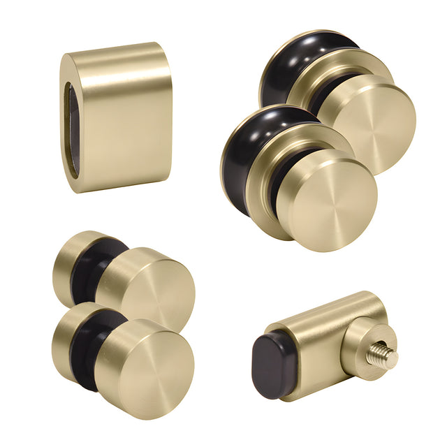 CRL Brushed Bronze Replacement Rollers, Fixed Panels, Wall Bracket & Stopper for Tofino Sliding Shower Door System