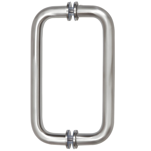 CRL Brushed Chrome 8" Back-to-Back Solid Brass 3/4" Diameter Pull Handles with Metal Washers