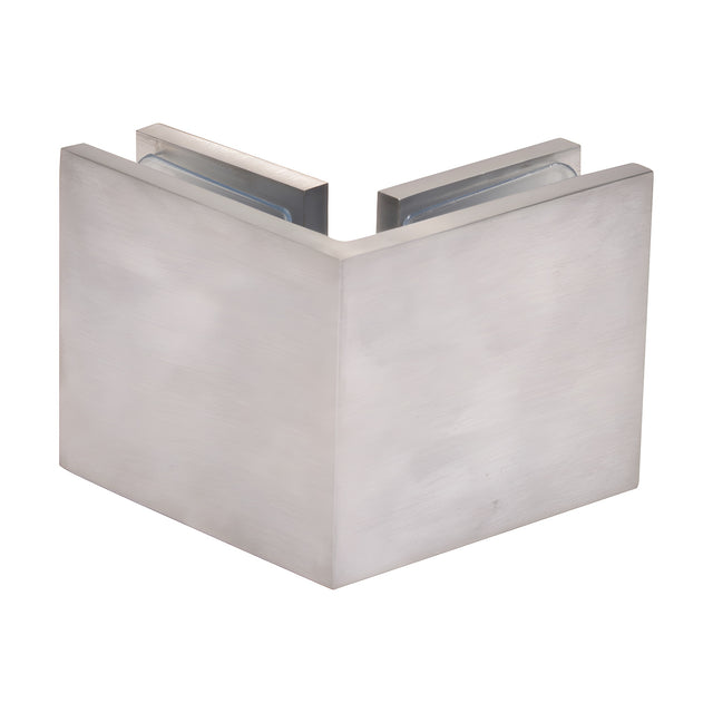 CRL Brushed Chrome Square 90 Degree Glass-to-Glass Clamp