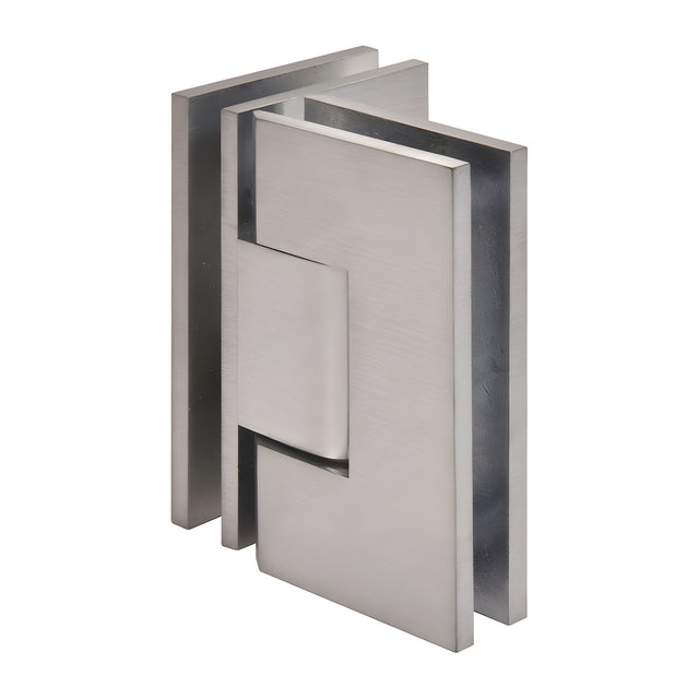 CRL Brushed Chrome Vienna 092 Series 90 Degree Glass-to-Glass Hinge