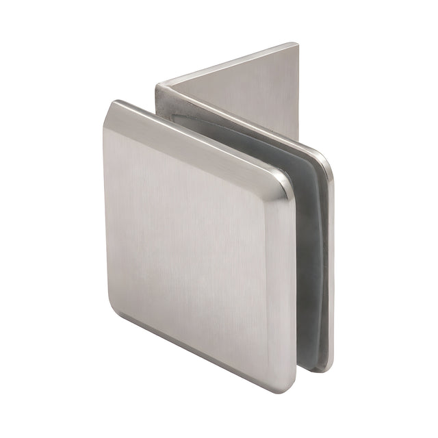 CRL Brushed Nickel Fixed Panel Beveled Clamp With Large Leg