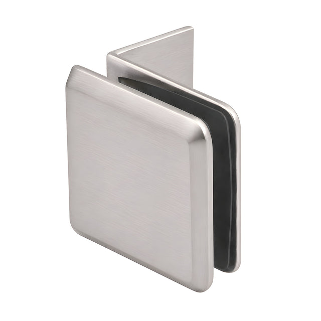CRL Brushed Nickel Fixed Panel Beveled Clamp With Small Leg