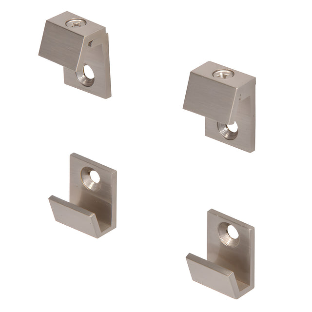 CRL Brushed Nickel 5/8" Wide Beveled Mirror Clip Set