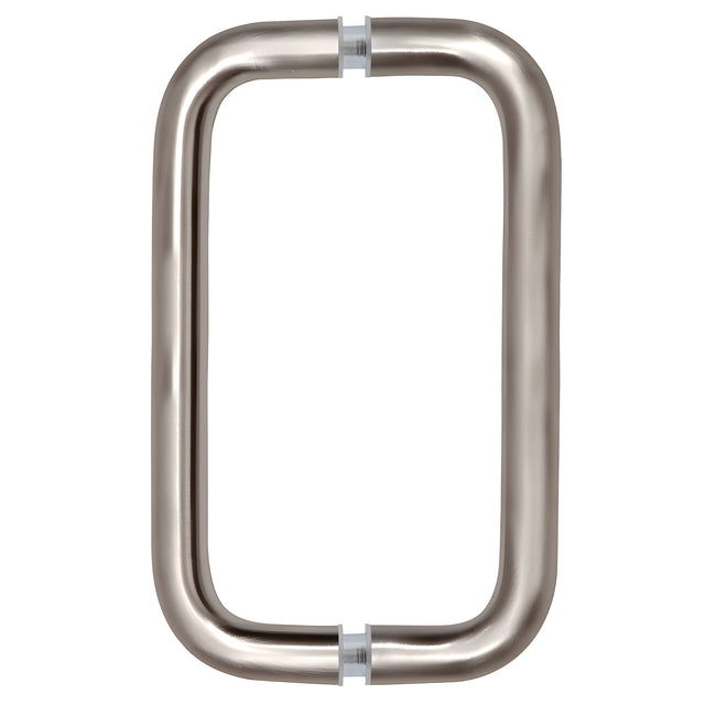 CRL Brushed Nickel 8" Back-to-Back Solid 3/4" Diameter Pull Handles Without Metal Washers