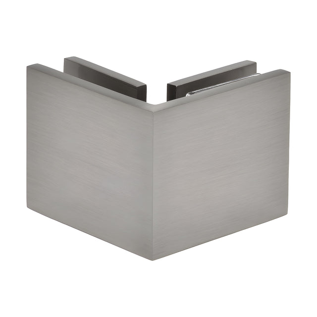 CRL Brushed Nickel Square 90 Degree Glass-to-Glass Clamp