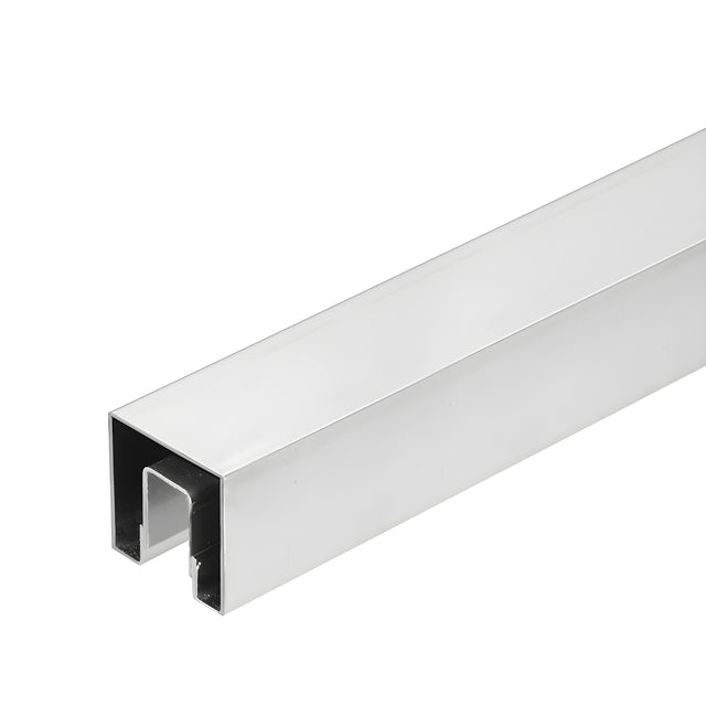 CRL Brushed Stainless 1-1/2" Square Crisp Corner Cap Rail for 1/2" to 5/8" Glass Custom Length