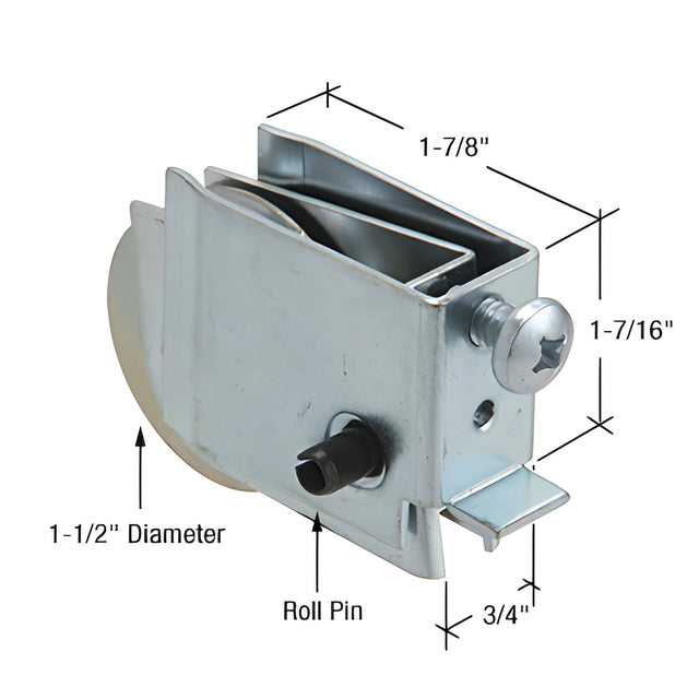 CRL 1-1/2" Nylon Sliding Glass Door Roller with 3/4" Wide for Lumidor & C.E. Stanley Doors