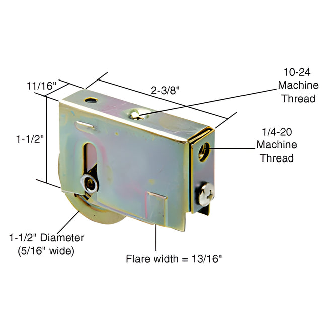 CRL 1-1/2" Steel Sliding Glass Door Roller