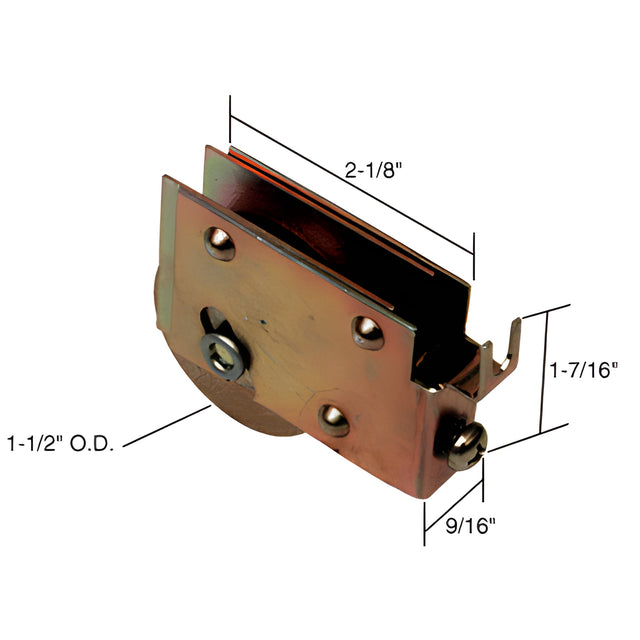 CRL 1-1/2" Steel Sliding Glass Door Roller with 9/16" Wide Housing for Window Master Doors
